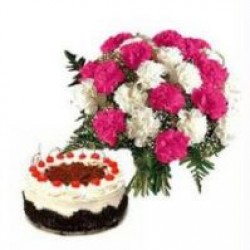Carnations with Cake